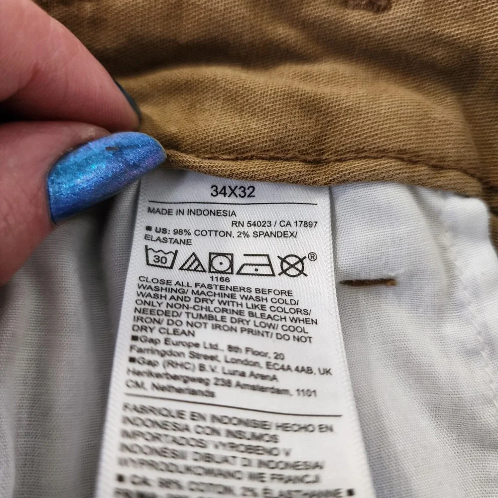Old Navy Men's Slim Built In Flex‎ 34 Khaki Pants Preppy Inseam 29